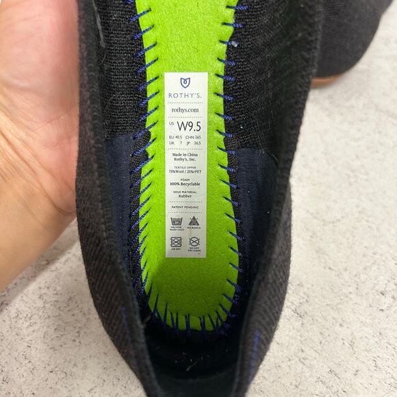 Rothy's Women's The Point in Heathered Black Flat Shoes Women’s Size 9.5 - Picture 5 of 10